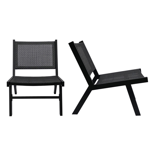 Fauteuil en tissage et métal noir - Collection Puk - Woood