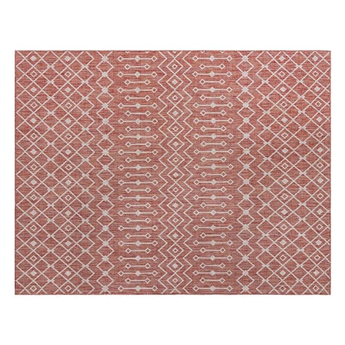 Tapis d'extérieur scandInave rouge 200x200cm carré - Ethan