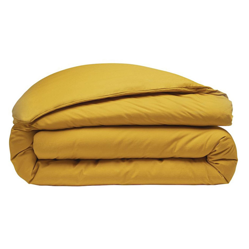 Housse de couette en percale de coton lavé - 80 fils/cm² - 240x220cm - Jaune