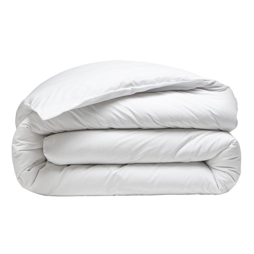 Housse de couette en percale de coton lavé - 80 fils/cm² - 260x240cm - Blanc