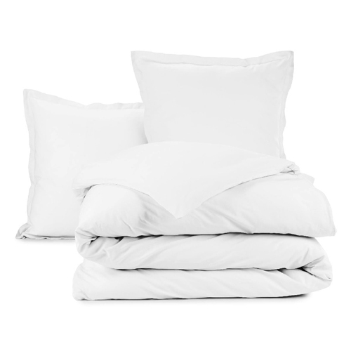 Drap Housse en coton bio - 57 fils/cm² - 90x200cm - Blanc - Greta