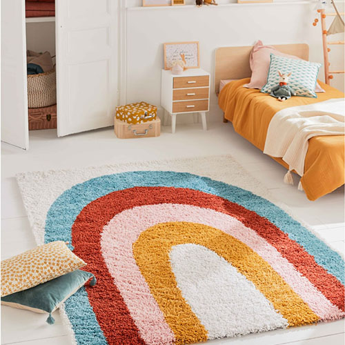 Tapis shaggy AQUARELLE 164 multi 160x230cm - Hauteur fil 30 mm - Denstité 1800 gr/m2 - 100% polypropylène