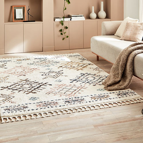 Tapis berbères crème motifs losanges - Sparkle