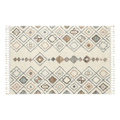 Tapis berbère creme motifs losange 120 x 170 cm - Stella