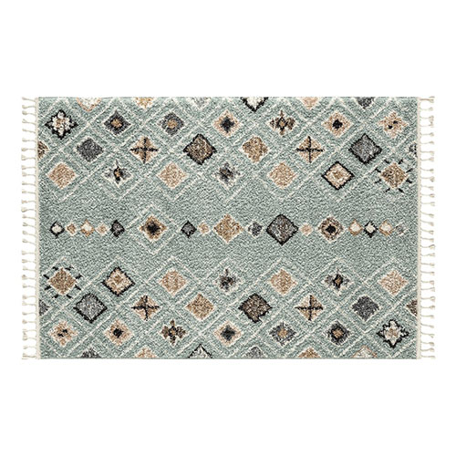 Tapis berbère bleu motifs losange 120 x 170 cm - Stella