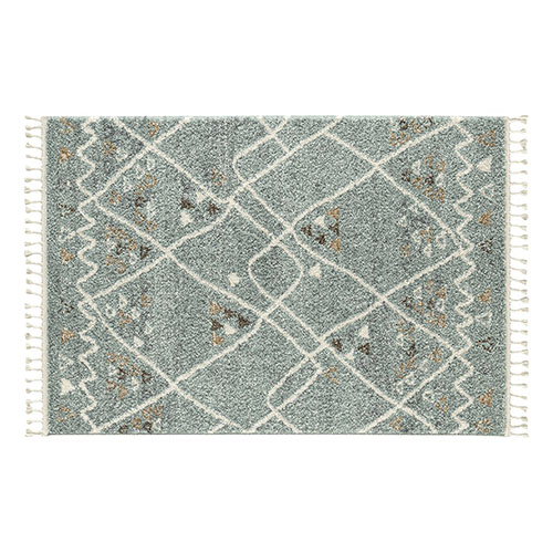 Tapis berbère bleu motif géométrique 80 x 150 cm - Fluffy