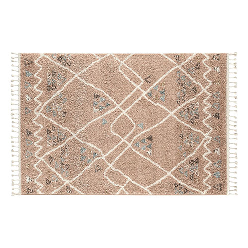 Tapis berbère rose motif géométrique 80 x 150 cm - Fluffy