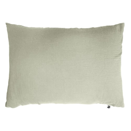 LOT DE 2 TAIES D'OREILLER 50X70CM 100% GAZE DE COTON VERT D'EAU