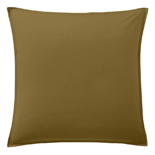 Lot de 2 taies d'oreillers 100% percale de coton 80 fils/cm2 - 65x65cm - Camel