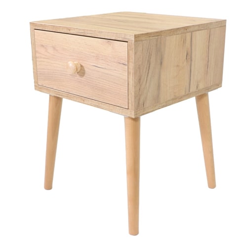 Table de chevet en bois avec 1 tiroir - Paco