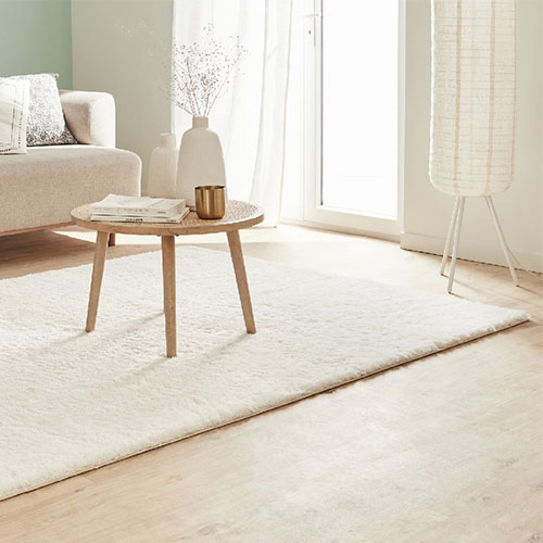 Tapis à poils longs uni blanc 80x300 cm - Oslo
