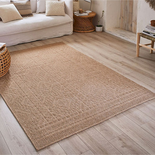 Tapis effet jute beige 200x290 cm - Lassen