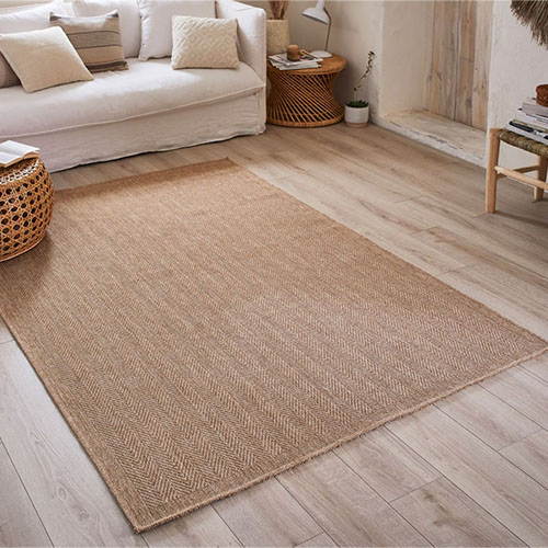 Tapis chevron effet jute beige 200x290 cm - Hood