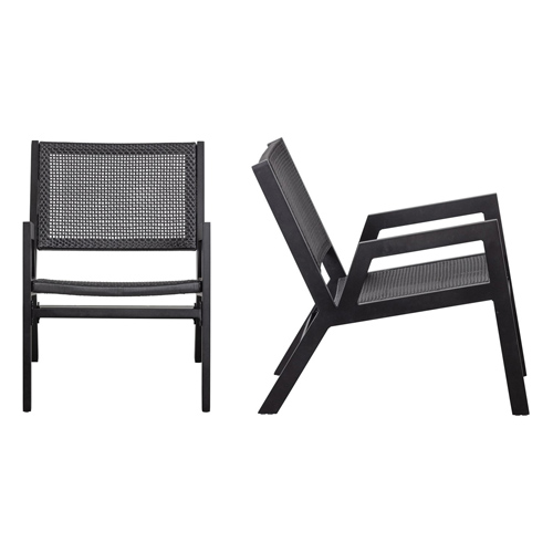 Fauteuil de jardin en aluminium noir - Pem - Woood