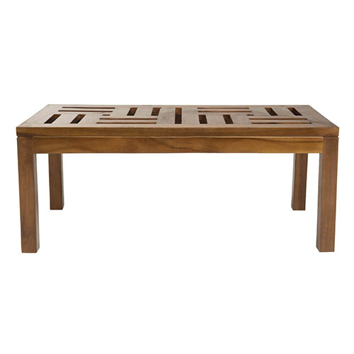 Table basse de jardin 100x50 cm en teck huilé - Maeva