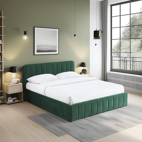 Lit coffre adulte AVA 160x200 - Velours vert