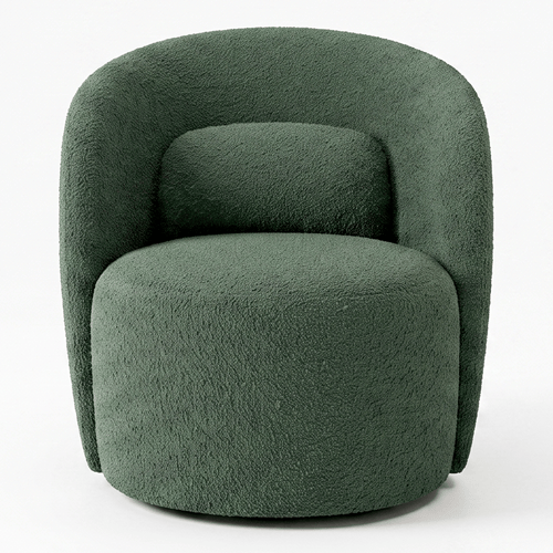 Fauteuil en tissu bouclette vert foncé - Rondo