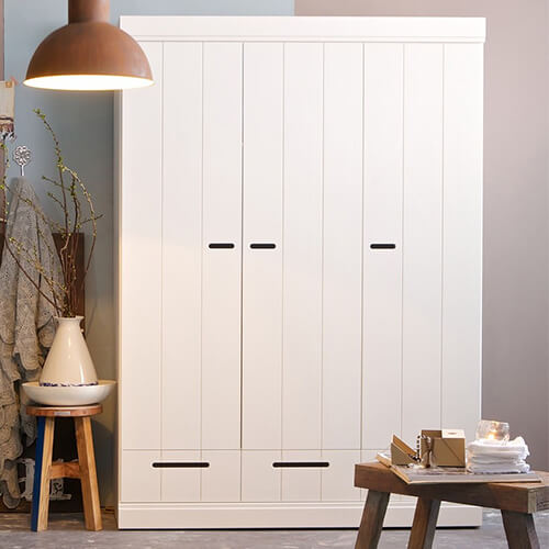 Connect Armoire 3 Portes + Tiroirs Blanc