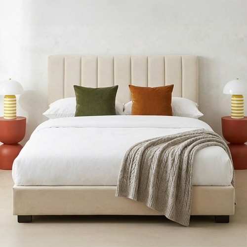 Tête De Lit Capitonnée Beige 160 Cm - Design Boutonné Classique Et Rembourrage Doux Pour Lit Double