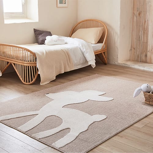 Tapis enfant bambi 120x170cm beige - Beilia