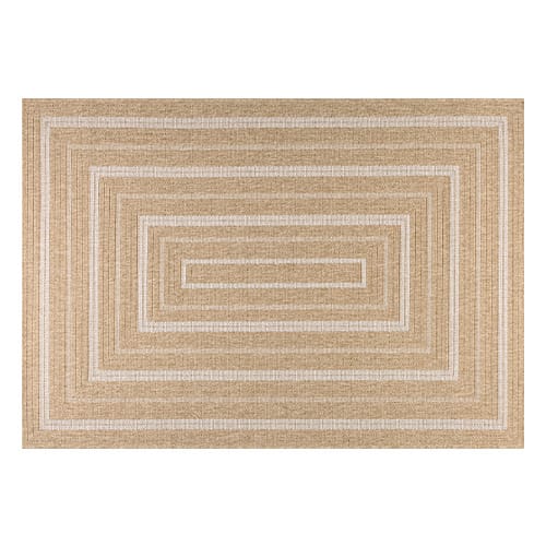 Tapis aspect Jute naturel avec motifs blanc 160x230 - Gaia