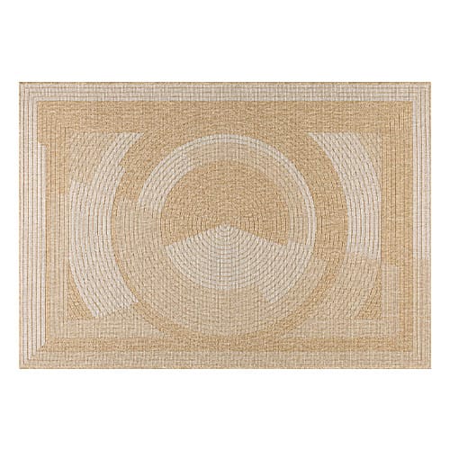 Tapis aspect Jute naturel avec motif blanc 200x290 - Noa