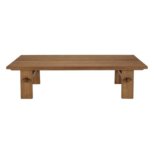 Table basse rectangulaire 140x70cm en bois de teck recyclé SIXTINE