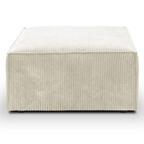 Pouf en velours côtelé beige - Harper