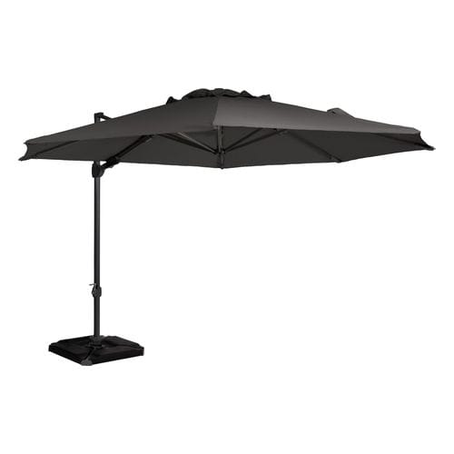 Parasol rond pivotant 350cm gris anthracite - Romo