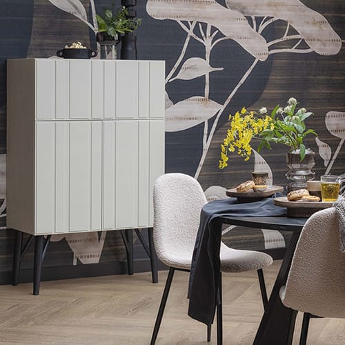 Buffet haut en pin blanc brumeux 90 cm - Miller