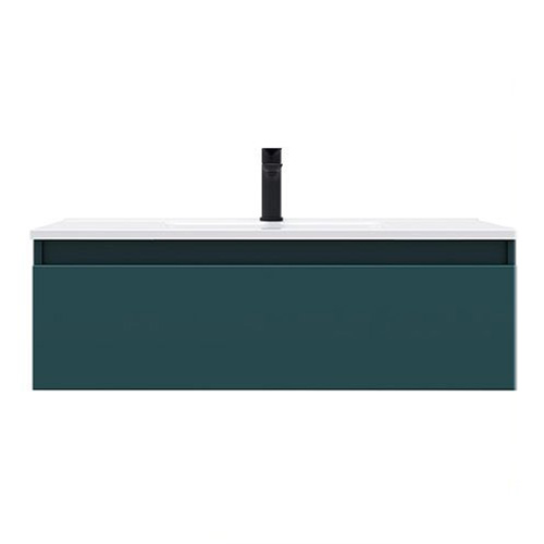 Meuble de salle de bain suspendu vasque intégrée 90cm 1 tiroir Bleu - Rivage