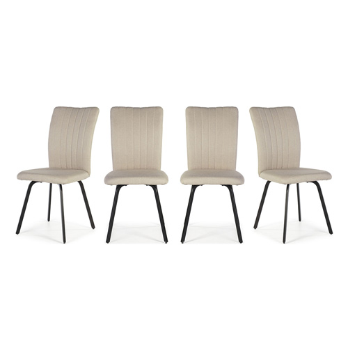 Lot de 4 chaises en tissu beige - Lonni