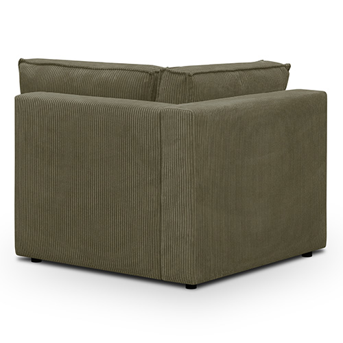 Module d'angle à droite en velours côtelé vert kaki - Harper Mod