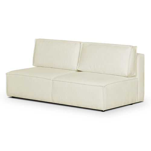 Module canapé 2 places en tissu bouclette écru - Harper Mod