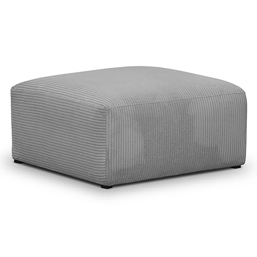 Pouf / repose-pieds modulable en velours côtelé gris clair - Modulo