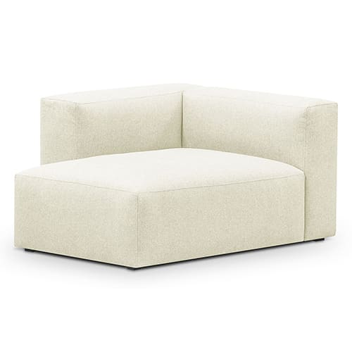 Méridienne d'angle à gauche modulable en tissu ivoire - Modulo