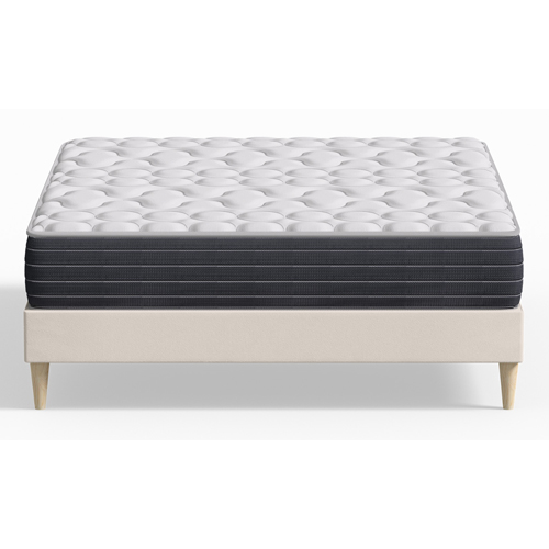 Ensemble lit adulte 160x200 cm en velours beige Dina + Matelas mémoire de forme Memo HR