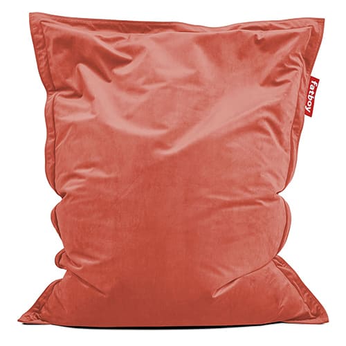 Pouf d'intérieur en velours rhubarb - Original Slim Teddy