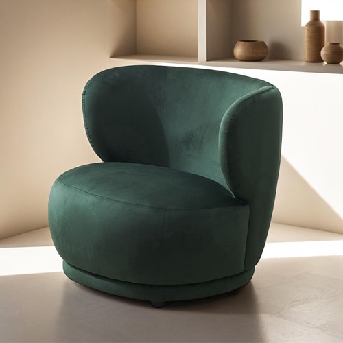 Fauteuil en velours vert - Ester