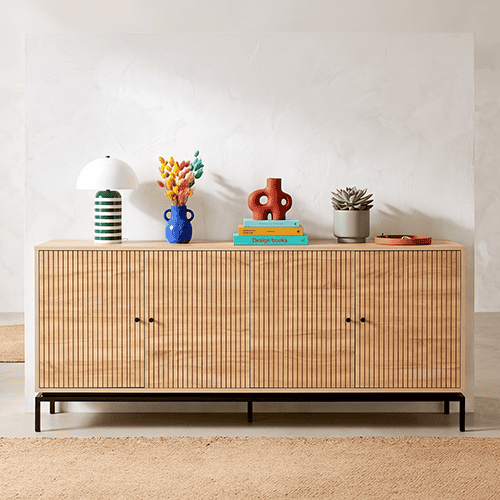 Buffet 4 portes effet bois 180 cm - Talia