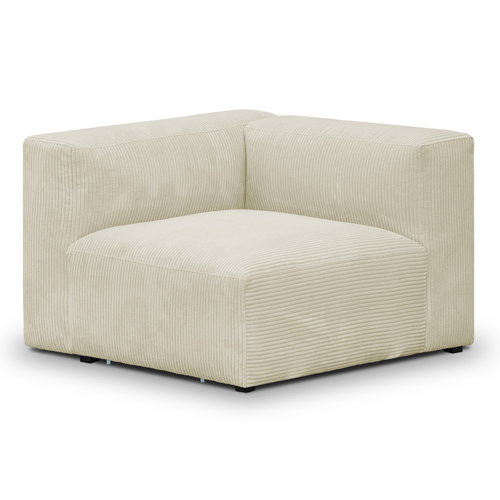Module d'angle réversible en velours côtelé beige - Modulo