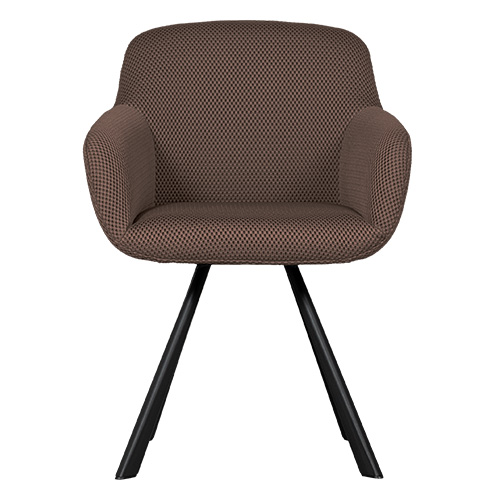 Fauteuil de table en tissu résille marron - Juno