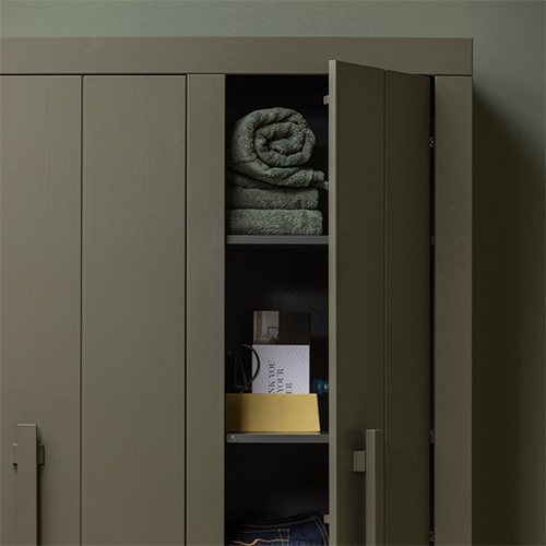 Armoire de rangement en bois vert kaki 95 cm - Bobby