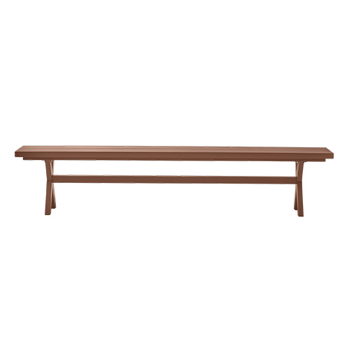 Banc de jardin en aluminium terracotta 220 cm - Delta