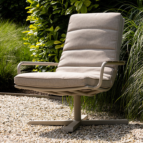 Fauteuil de jardin en aluminium couleur sable - Coosa