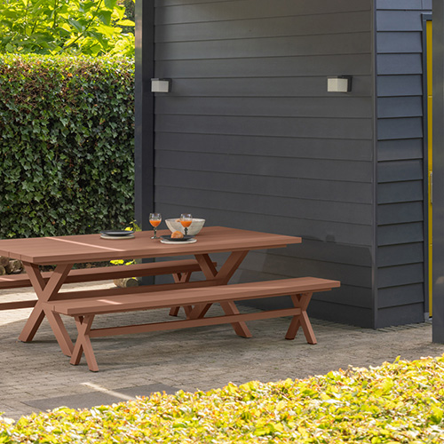 Table de jardin en aluminium terracotta 220 cm - Delta