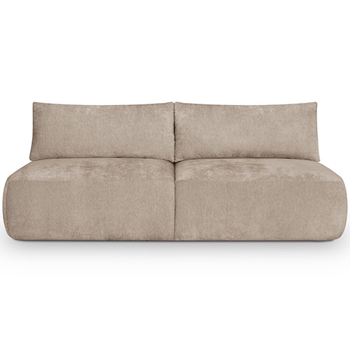 Canapé convertible 3 places avec coffre de rangement en tissu chenille taupe - Jasper