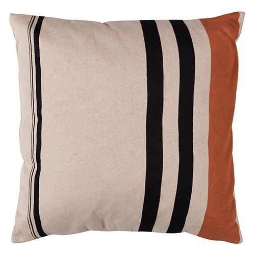 Coussin à rayures beige 60x60cm - Hani