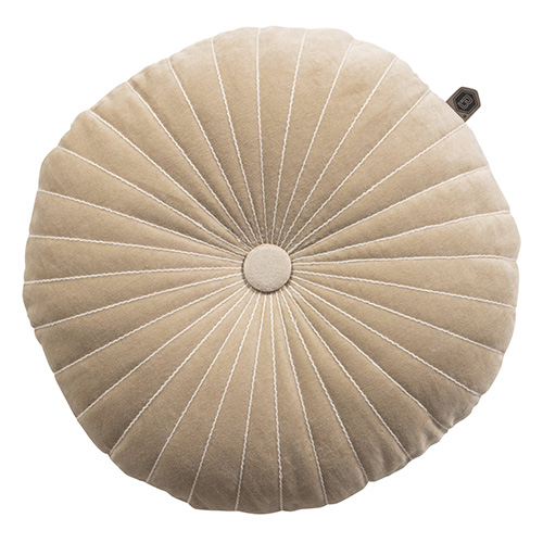 Coussin rond en velours beige 45cm - Twinkle