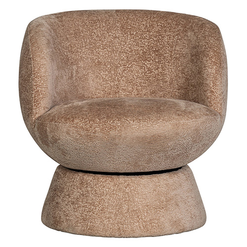 Fauteuil pivotant en tissu chenille beige - Shuffle